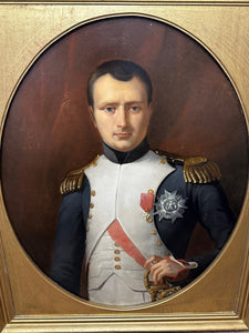 19th Century Oil Painting Military Portrait Napoleon Bonaparte Emperor