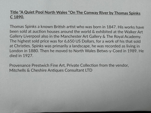 19th Century Oil Painting North Wales On The Conway River By Thomas Spinks - Cheshire Antiques Consultant Ltd