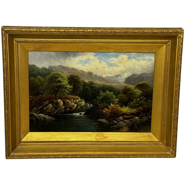 19th Century Oil Painting North Wales On The Conway River By Thomas Spinks - Cheshire Antiques Consultant Ltd