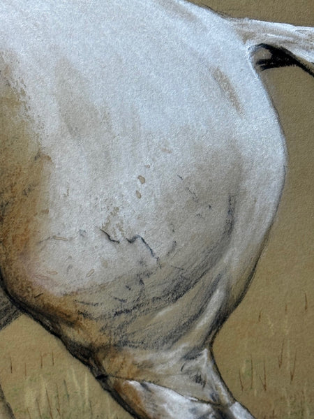 Large Quorn Hunt Painting by Basil Nightingale, Tom Firr on Grey Horse 1895