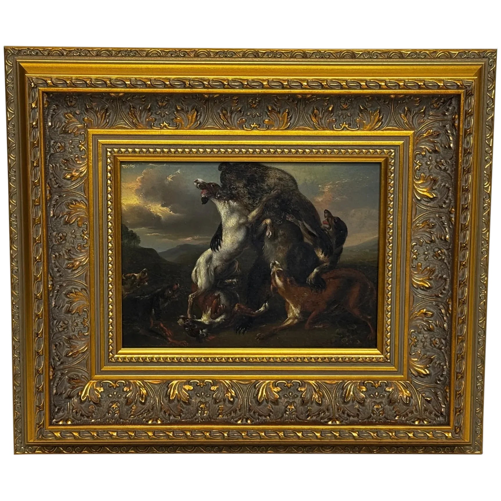 The Last Stand: A Bear Besieged by Hounds 19th Century – In the Manner of Richard Ansdell