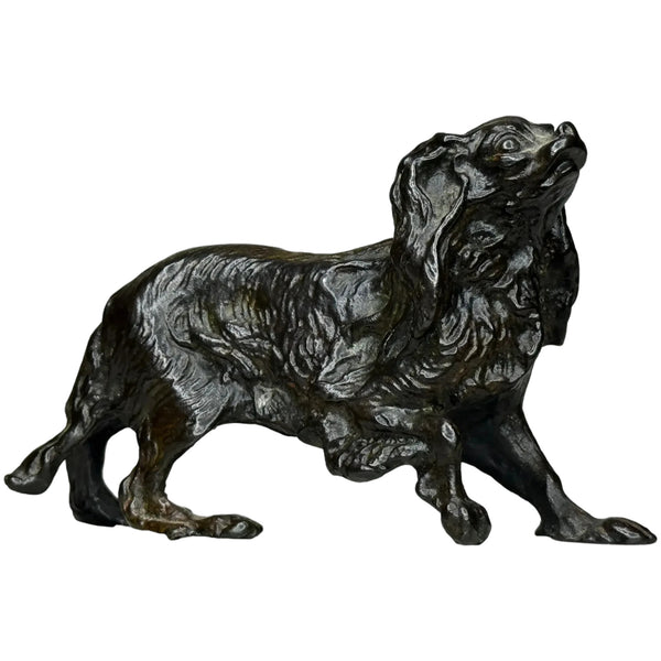 Austrian Vienna Bronze Dachshund – Solid Cast Animalier Sculpture – Circa 1900