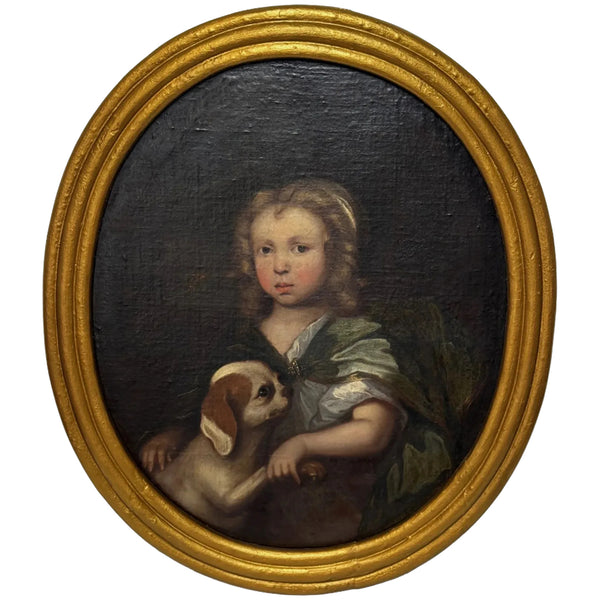A Gentle Companionship — Portrait of a Boy and His King Charles Spaniel, c.1680