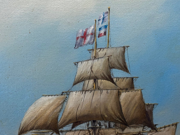 Marine Oil Painting The Battle Of Trafalgar October 21st 1805 Nelson’s Line About To Break Through