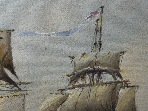 Marine Oil Painting The Battle Of Trafalgar October 21st 1805 Nelson’s Line About To Break Through