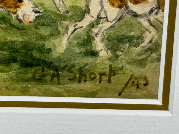 Painting Boxing Day Badsworth Hunt 1943 signed by George Anderson Short