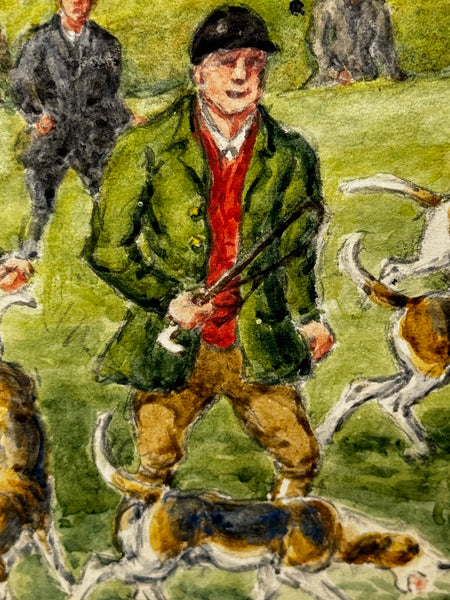 Painting Boxing Day Badsworth Hunt 1943 signed by George Anderson Short