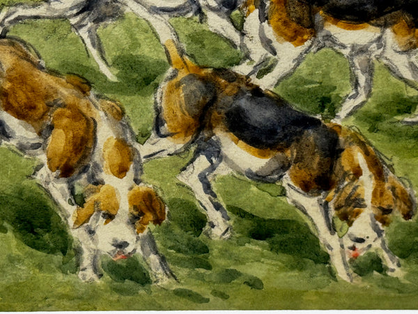 Painting Boxing Day Badsworth Hunt 1943 signed by George Anderson Short