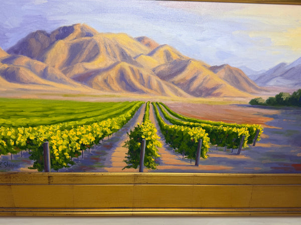California Rancho Sisquoc Vineyard Oil Painting Memories of Foxen Canyon by Laurel Sherrie