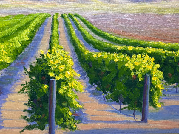 California Rancho Sisquoc Vineyard Oil Painting Memories of Foxen Canyon by Laurel Sherrie