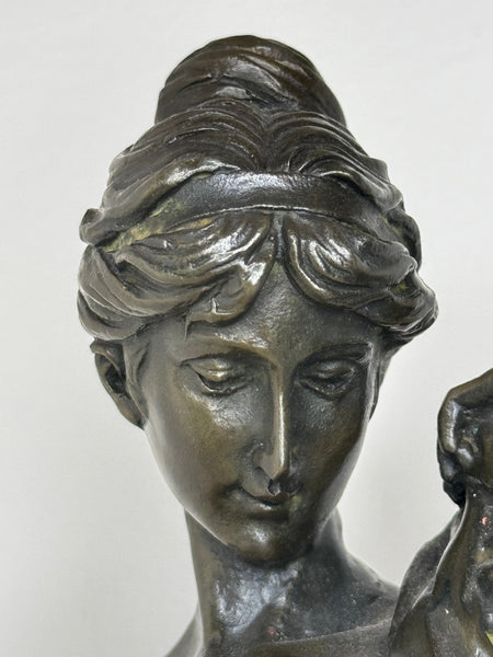 La Source After Auguste Moreau  c1900 French Art Nouveau Bronze Celebrating Feminine Harmony
