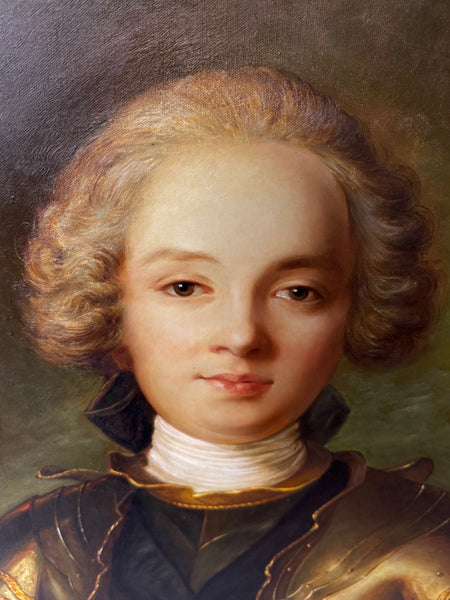 Baroque Grandeur Portrait of Jean Philippe d’Orléans in Ceremonial Armour After Jean-François de Troy