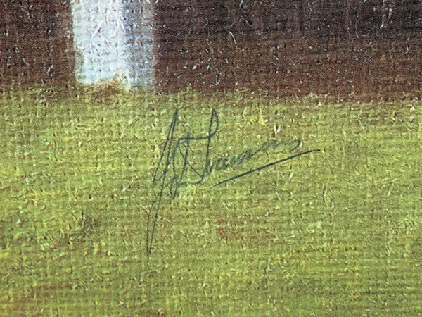 Peter Deighan Sporting Oil Painting Burrough Hill Lad  & Brown Chamberlin Cheltenham Gold Cup 1984 Signed Both Jockeys