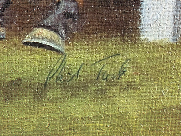 Peter Deighan Sporting Oil Painting Burrough Hill Lad  & Brown Chamberlin Cheltenham Gold Cup 1984 Signed Both Jockeys