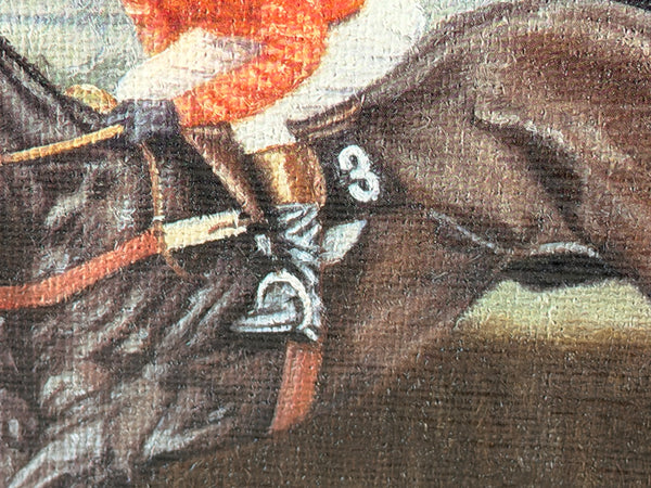 Peter Deighan Sporting Oil Painting Burrough Hill Lad  & Brown Chamberlin Cheltenham Gold Cup 1984 Signed Both Jockeys
