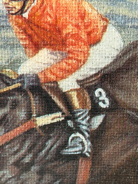 Peter Deighan Sporting Oil Painting Burrough Hill Lad  & Brown Chamberlin Cheltenham Gold Cup 1984 Signed Both Jockeys