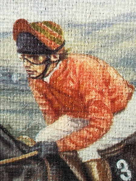 Peter Deighan Sporting Oil Painting Burrough Hill Lad  & Brown Chamberlin Cheltenham Gold Cup 1984 Signed Both Jockeys