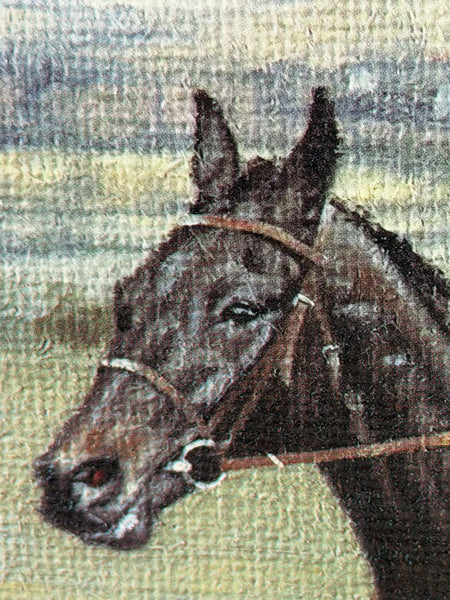 Peter Deighan Sporting Oil Painting Burrough Hill Lad  & Brown Chamberlin Cheltenham Gold Cup 1984 Signed Both Jockeys