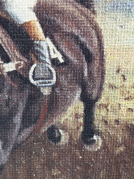 Peter Deighan Sporting Oil Painting Burrough Hill Lad  & Brown Chamberlin Cheltenham Gold Cup 1984 Signed Both Jockeys