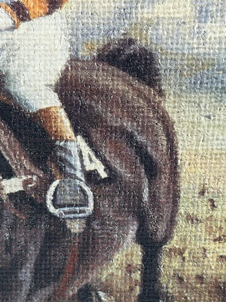 Peter Deighan Sporting Oil Painting Burrough Hill Lad  & Brown Chamberlin Cheltenham Gold Cup 1984 Signed Both Jockeys