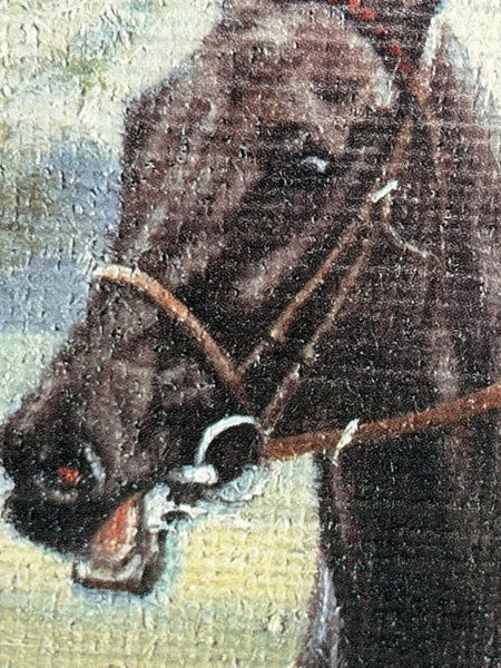 Peter Deighan Sporting Oil Painting Burrough Hill Lad  & Brown Chamberlin Cheltenham Gold Cup 1984 Signed Both Jockeys