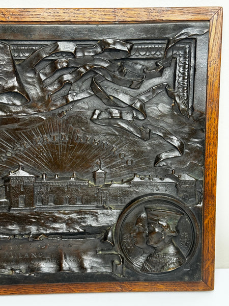 🏛️ Exceptional Milanese Bronze Relief Renaissance Revival Heraldry Castello Sforzesco Wall Sculpture