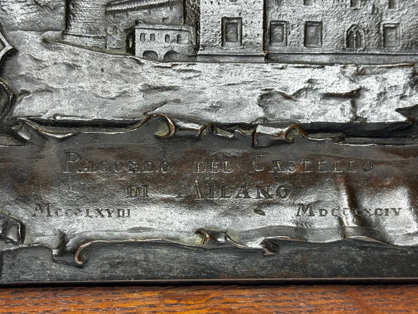 🏛️ Exceptional Milanese Bronze Relief Renaissance Revival Heraldry Castello Sforzesco Wall Sculpture