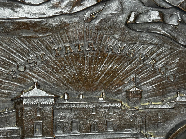 🏛️ Exceptional Milanese Bronze Relief Renaissance Revival Heraldry Castello Sforzesco Wall Sculpture