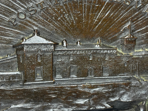 🏛️ Exceptional Milanese Bronze Relief Renaissance Revival Heraldry Castello Sforzesco Wall Sculpture