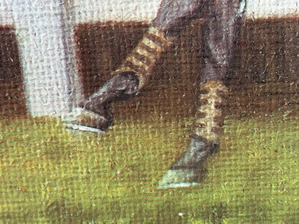 Peter Deighan Sporting Oil Painting Burrough Hill Lad  & Brown Chamberlin Cheltenham Gold Cup 1984 Signed Both Jockeys