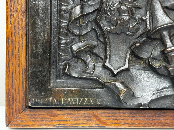 🏛️ Exceptional Milanese Bronze Relief Renaissance Revival Heraldry Castello Sforzesco Wall Sculpture