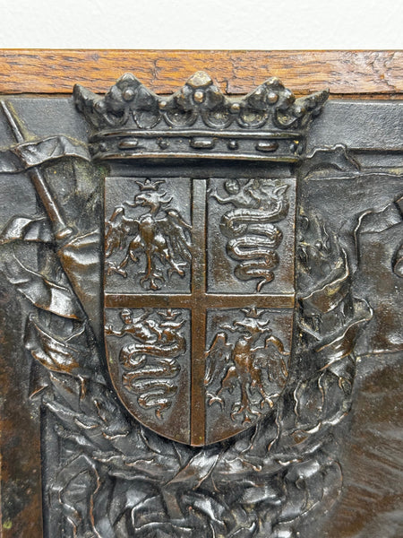🏛️ Exceptional Milanese Bronze Relief Renaissance Revival Heraldry Castello Sforzesco Wall Sculpture