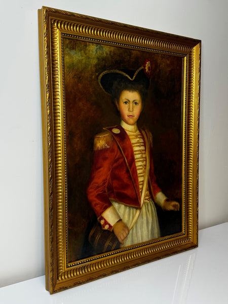 Oil Painting Napoleonic French Drummer Boy François Joseph Bara After Jacques-Louis David