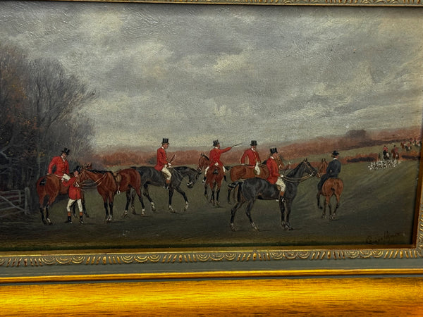 The Meet, Berkeley Hunt – Victorian Sporting Oil by Charles Faulkner