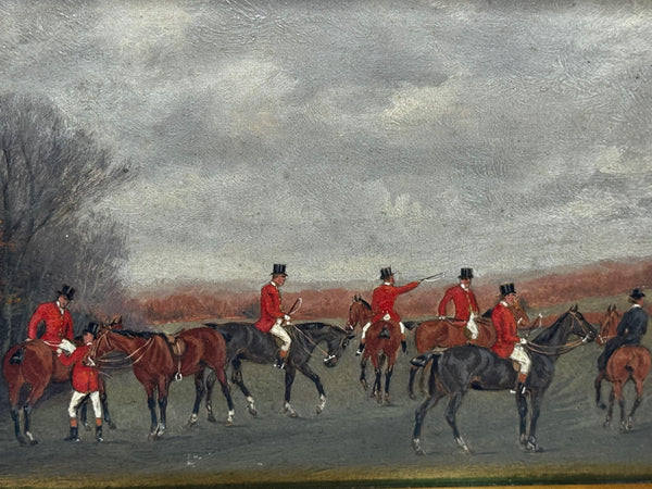 The Meet, Berkeley Hunt – Victorian Sporting Oil by Charles Faulkner