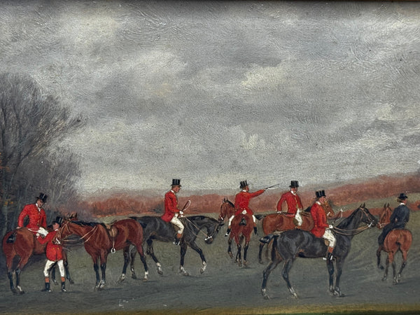 The Meet, Berkeley Hunt – Victorian Sporting Oil by Charles Faulkner