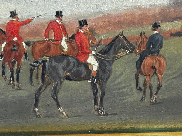 The Meet, Berkeley Hunt – Victorian Sporting Oil by Charles Faulkner