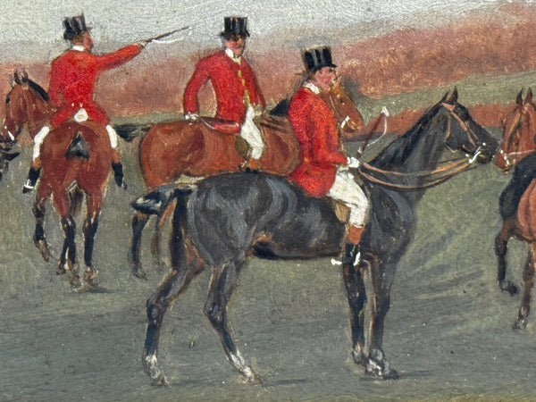 The Meet, Berkeley Hunt – Victorian Sporting Oil by Charles Faulkner