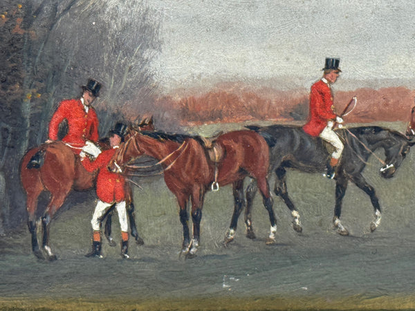The Meet, Berkeley Hunt – Victorian Sporting Oil by Charles Faulkner