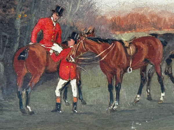 The Meet, Berkeley Hunt – Victorian Sporting Oil by Charles Faulkner