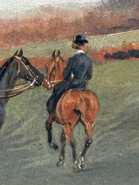 The Meet, Berkeley Hunt – Victorian Sporting Oil by Charles Faulkner