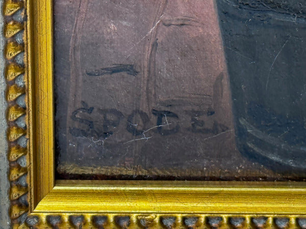 c1840 Victorian Horse Oil Portrait  William The Conqueror In Stable by Samuel Spode