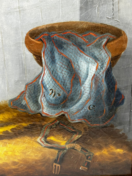 c1840 Victorian Horse Oil Portrait  William The Conqueror In Stable by Samuel Spode