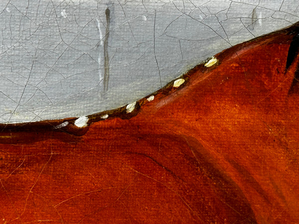 c1840 Victorian Horse Oil Portrait  William The Conqueror In Stable by Samuel Spode