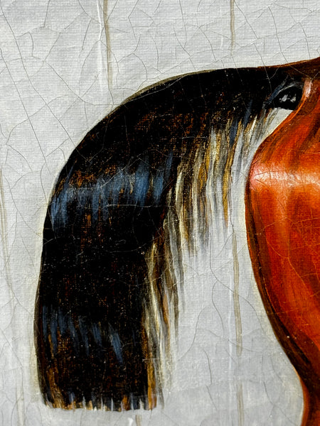 c1840 Victorian Horse Oil Portrait  William The Conqueror In Stable by Samuel Spode