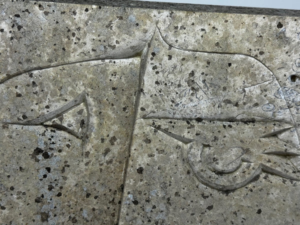 Modernist Cubist Stone Face Relief Sculpture In the Manner of Picasso & John Milne School