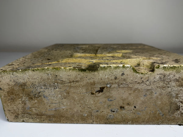 Modernist Cubist Stone Face Relief Sculpture In the Manner of Picasso & John Milne School