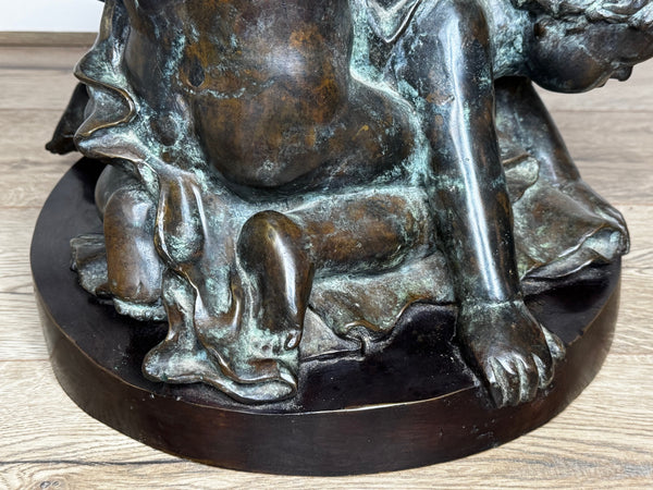 Grand Tour French Bronze Call of the Triton Conch Sea Putti After Claude Michel Clodion c.1820