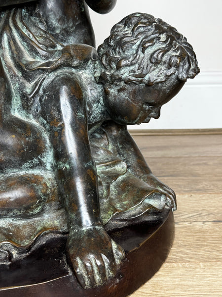 Grand Tour French Bronze Call of the Triton Conch Sea Putti After Claude Michel Clodion c.1820