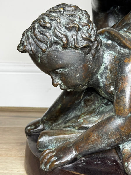 Grand Tour French Bronze Call of the Triton Conch Sea Putti After Claude Michel Clodion c.1820